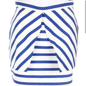 Woman’s Zara Trafaluc  Blue and White Striped Skirt  Size Small
